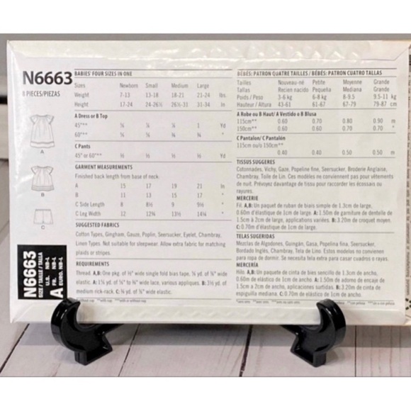 ⭐️5 for $25⭐️ New Look N6663 Baby Sewing Patterns UNCUT - Picture 2 of 2